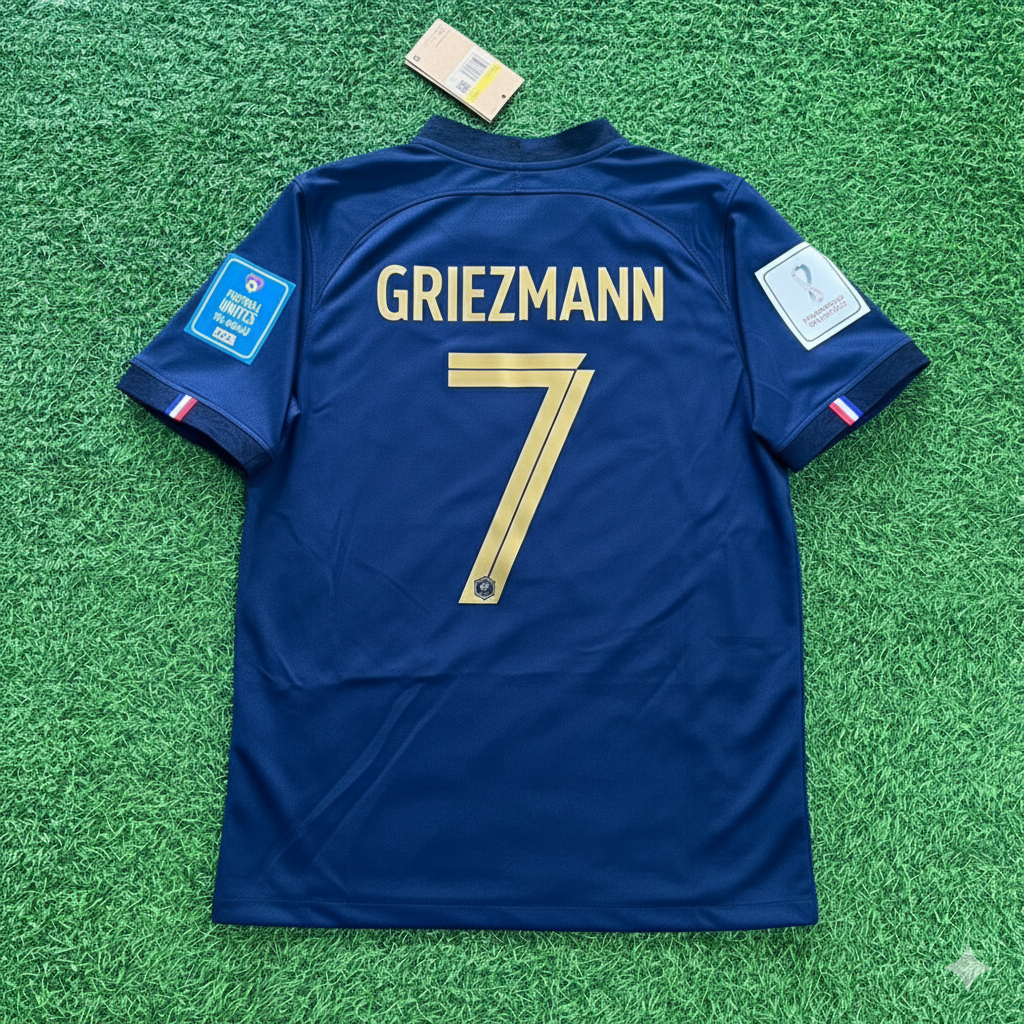 Antoine Griezmann France 2022 World Cup Final Retro Jersey Maillot Trikot Soccer Shirt
