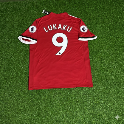 Romelu Lukaku Manchester United 2017/18 Red Retro Football Jersey Kit