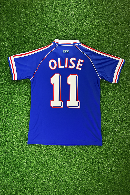 Michael Olise France 1998 World Cup Retro Football Jersey Maillot Trikot Soccer Shirt