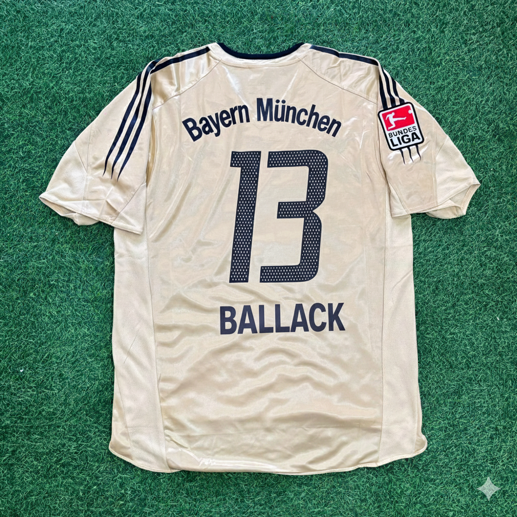 Michael Ballack München 2004/05 Retro Golden Fußballtrikot Set