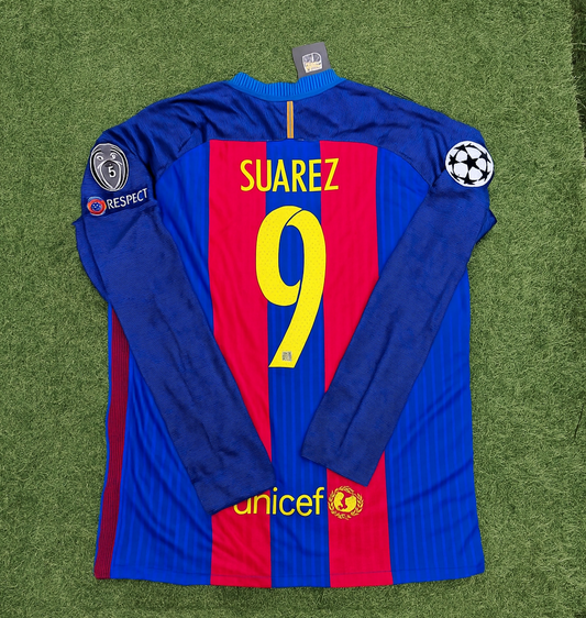 Luis Suarez Barcelona 2016 Special Edition Jersey with FIFA World Championship Patch Soccer Jersey
