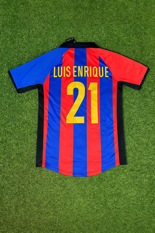 Luis Enrique 21 – Barcelona 2001/2002 Home Retro Kit Jersey Trikot Maillot Soccer Shirt
