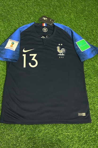 N'Golo Kanté 13 France 2018 Finale de la Coupe du Monde Maillot Rétro Maillot Trikot Maillot de Football