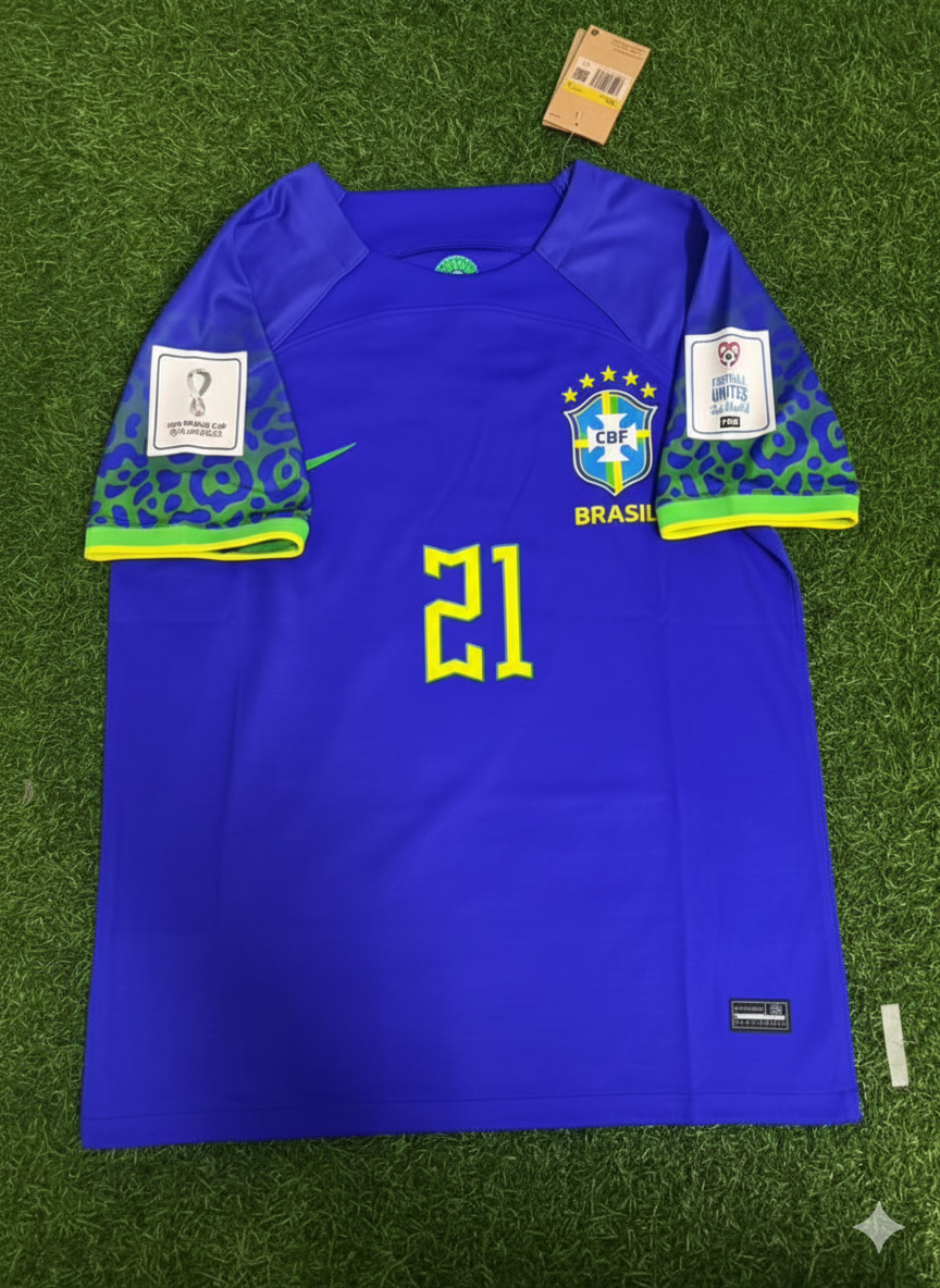 Gabriel Barbosa Brazil 2022 World Cup Retro Football Jersey