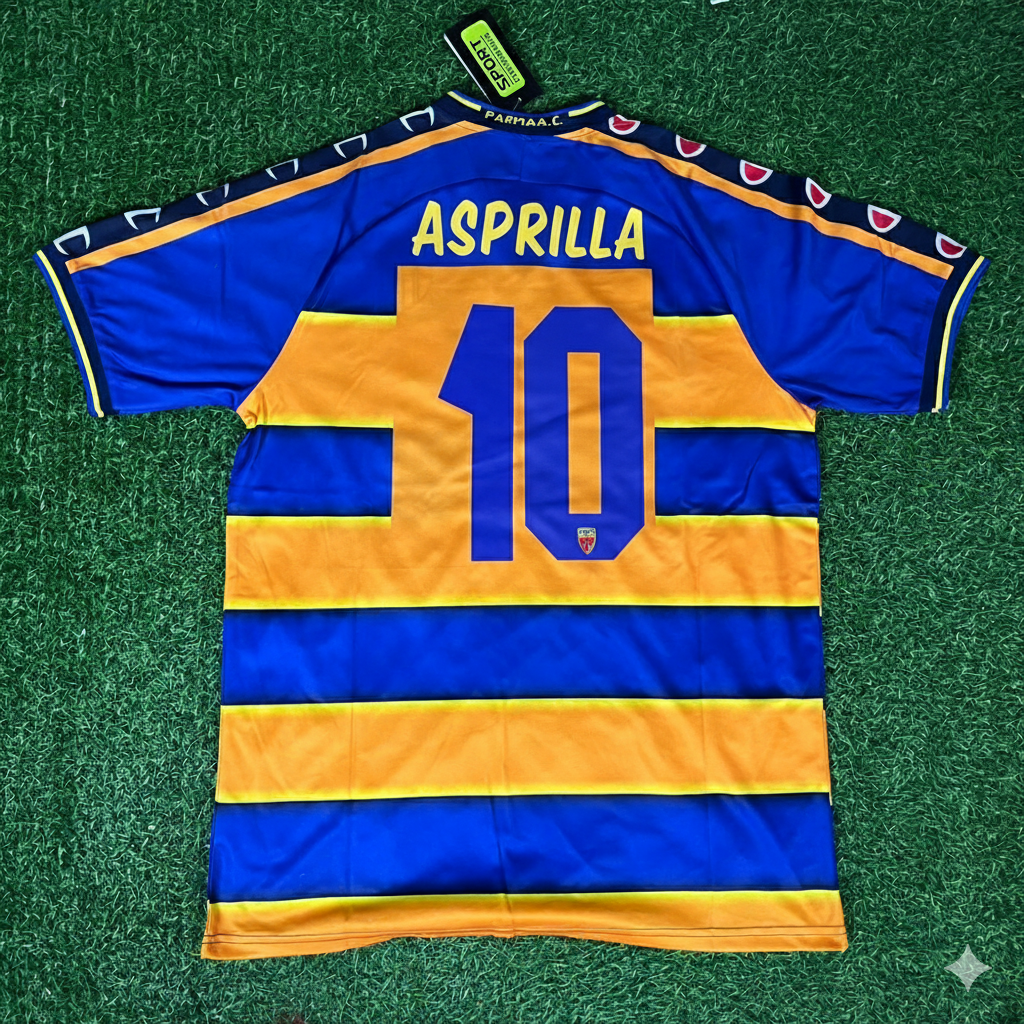 Faustino Asprilla Parma Calcio 98-99 Retro Jersey Maillot Trikot Soccer Shirt