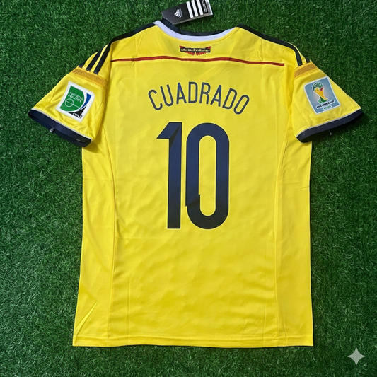 Juan Cuadrado Colombia 2014 Brazil World Cup Blue Retro Jersey Trikot Maillot