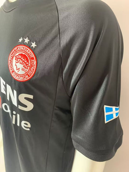 Olympiacos 2004-05 – Black Home Retro Kit Jersey Trikot Maillot Soccer Shirt