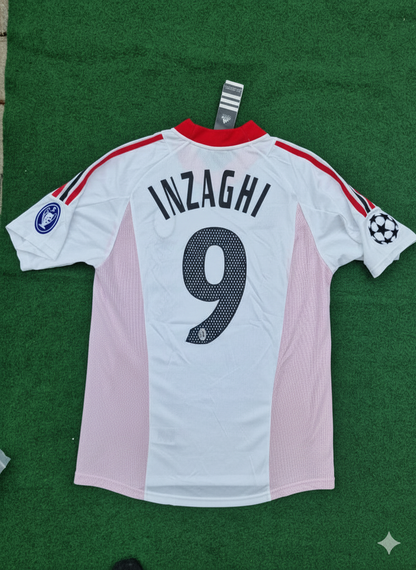 Filippo Inzaghi AC Milan 2003 Champions League Final Old Trafford White Retro Jersey Maglia Maillot