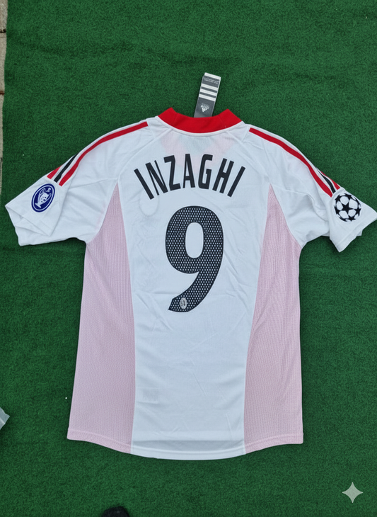 Filippo Inzaghi AC Milan 2003 Champions League Final Old Trafford White Retro Jersey Maglia Maillot