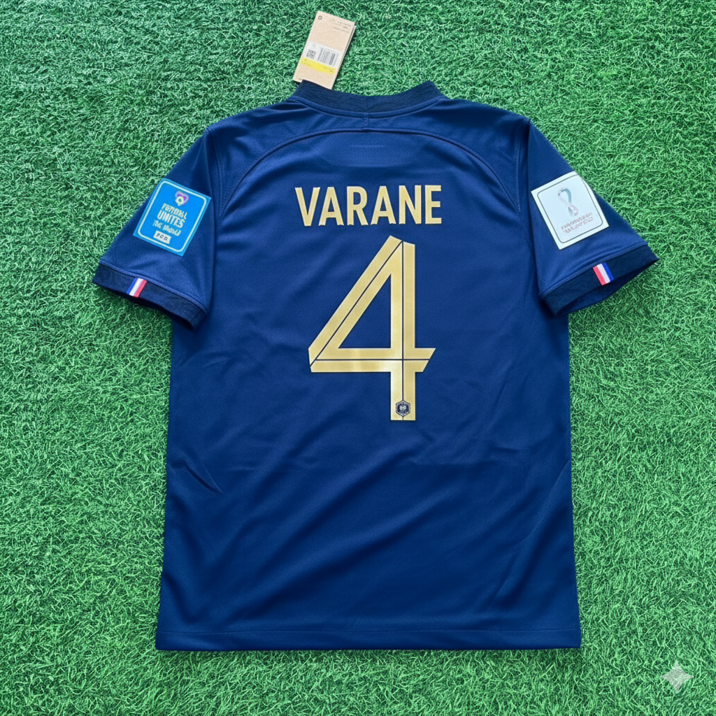Raphael Varane France 2022 World Cup Final Retro Jersey Maillot Trikot Soccer Shirt