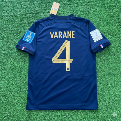 Raphael Varane France 2022 World Cup Final Retro Jersey Maillot Trikot Soccer Shirt