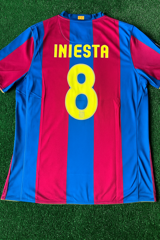 Andres Iniesta Barcelona 2007 2008 Retro Jersey Maillot Trikot Maglia