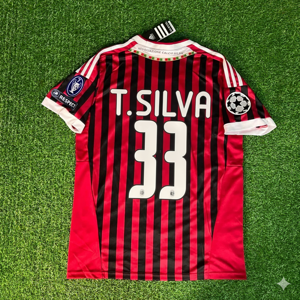 Thiago Silva 33 - Maillot domicile rétro AC Milan 2011/12