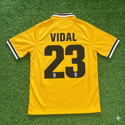 Arturo Vidal Juventus 2013/2014 Yellow Away Retro Football Jersey