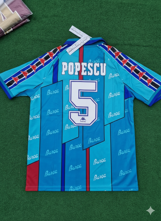 Gheorghe Popescu Barcelona 1996 1997 Retro Football Jersey