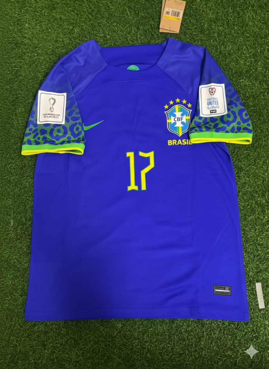 Raphinha Brazil 2022 World Cup Retro Football Jersey