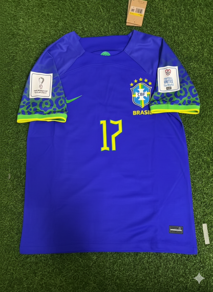 Raphinha Brazil 2022 World Cup Retro Football Jersey