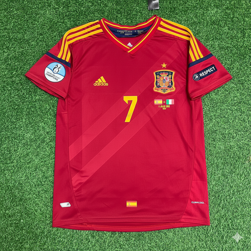 David Villa Spain EURO 2012 Final Retro Football Jersey Kit