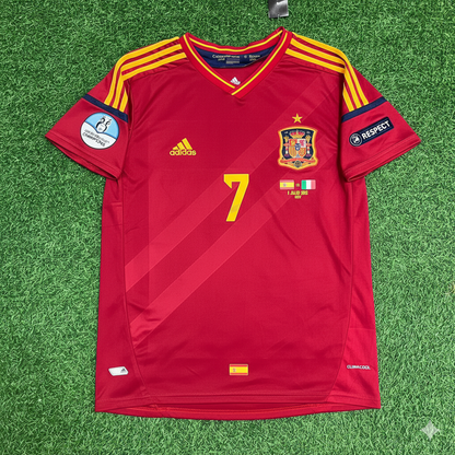 David Villa Spain EURO 2012 Final Retro Football Jersey Kit