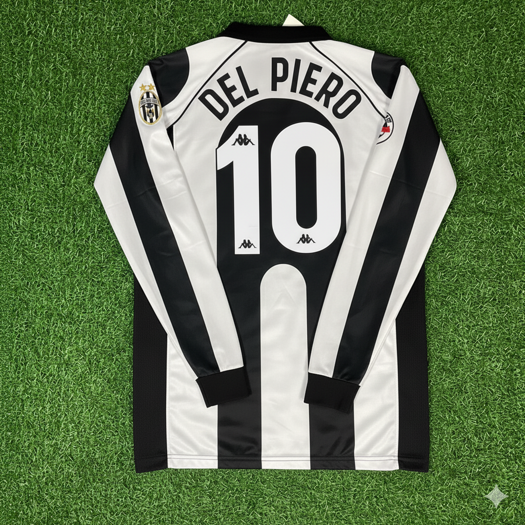 Alessandro Del Piero 10 - Juventus Home 1997/1998 Retro Kit Jersey Maillot Trikot Soccer Shirt
