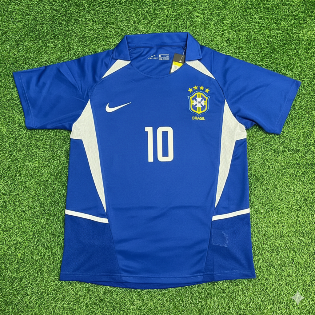 Rivaldo Brazil 2002 World Cup Retro Football Jersey Kit