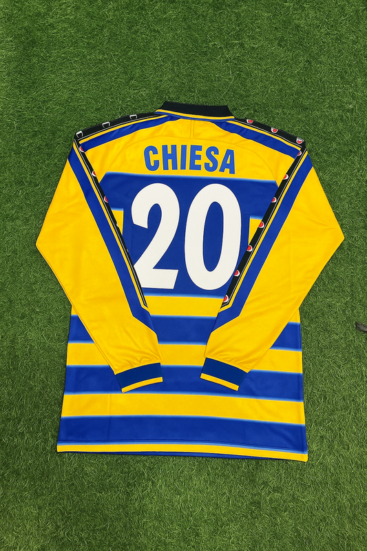 Enrico Chiesa Parma 1999/2000 Retro Long Sleeve Football Jersey Kit