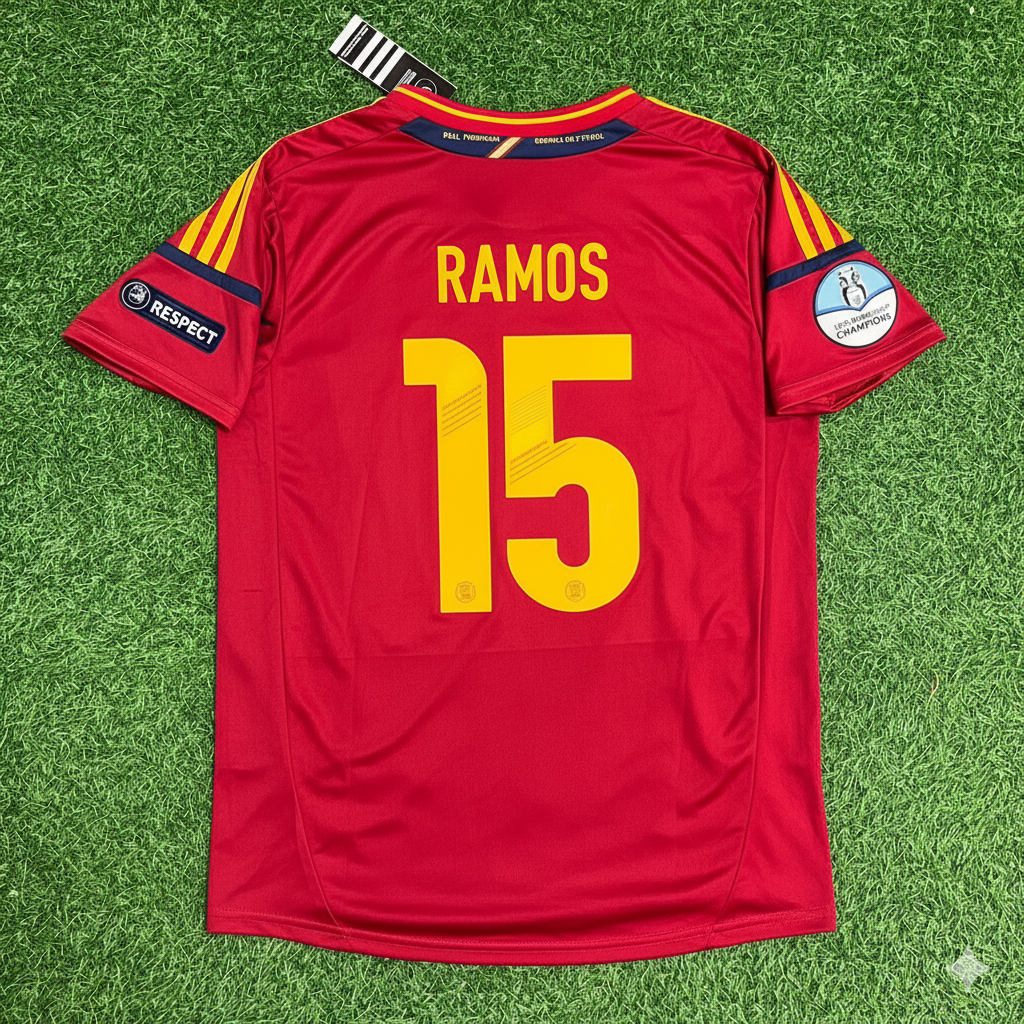 Sergio Ramos Spain EURO 2012 Final Retro Football Jersey Kit
