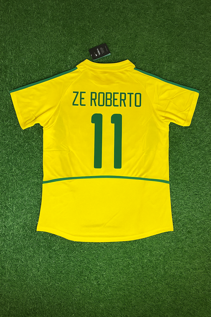 Ze Roberto Brazil 2002 World Cup Yellow Retro Football Jersey