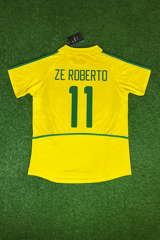 Ze Roberto Brazil 2002 World Cup Yellow Retro Football Jersey