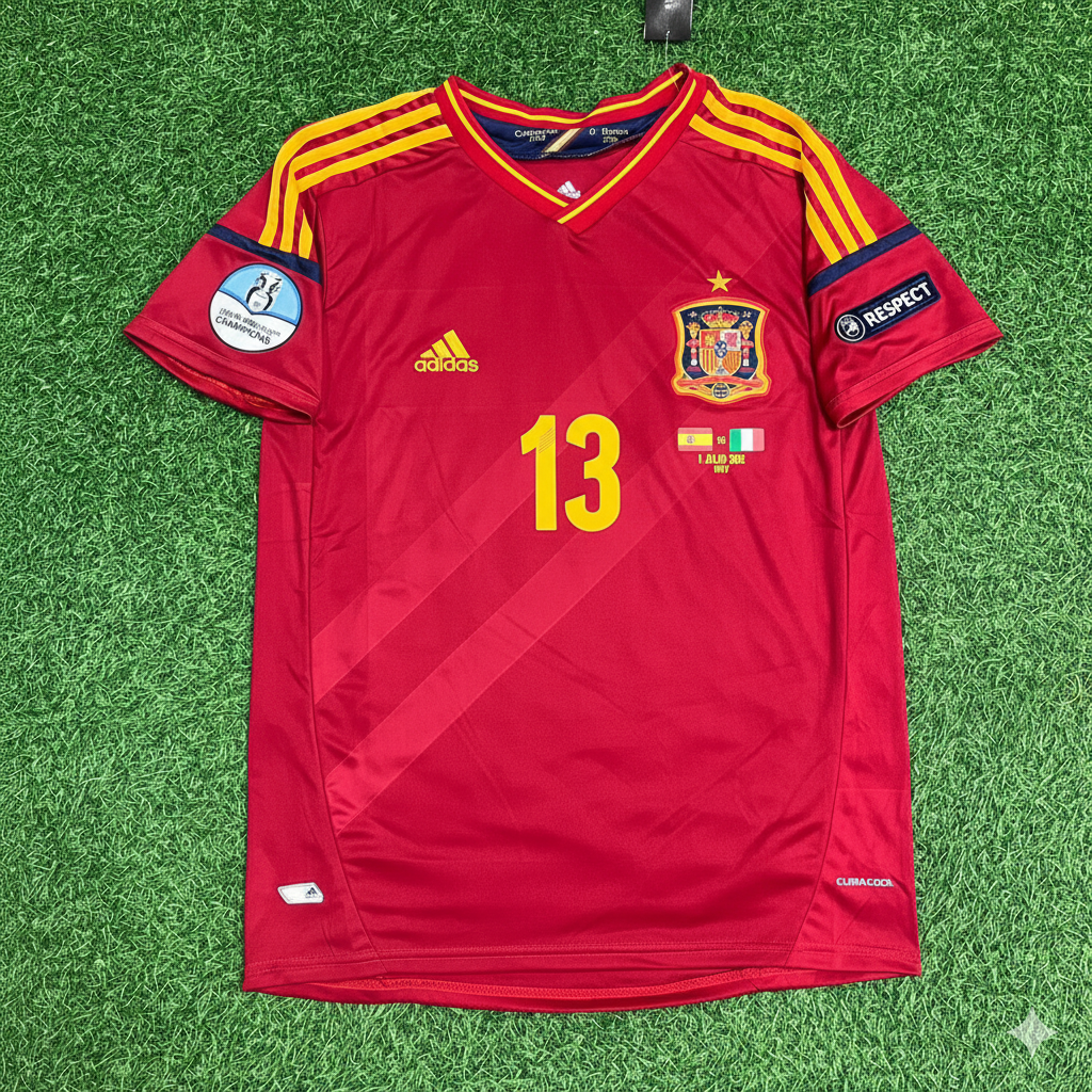 Juan Manuel Mata Spain EURO 2012 Final Retro Football Jersey Kit