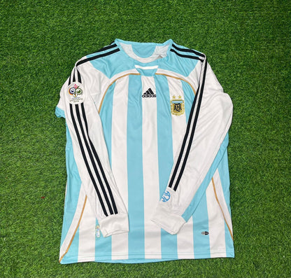 Pablo Aimar  #16 Argentina 2006 World Cup Retro Long Sleeve Football Jersey