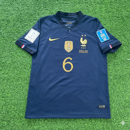 Paul Pogba France 2022 World Cup Final Retro Jersey Maillot Trikot Soccer Shirt