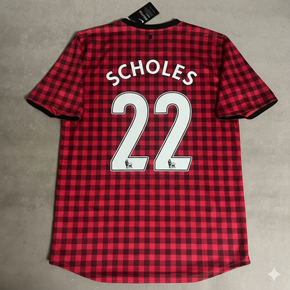 Paul Scholes Manchester United 2012 2013 Season Red Retro Jersey Maillot Trikot