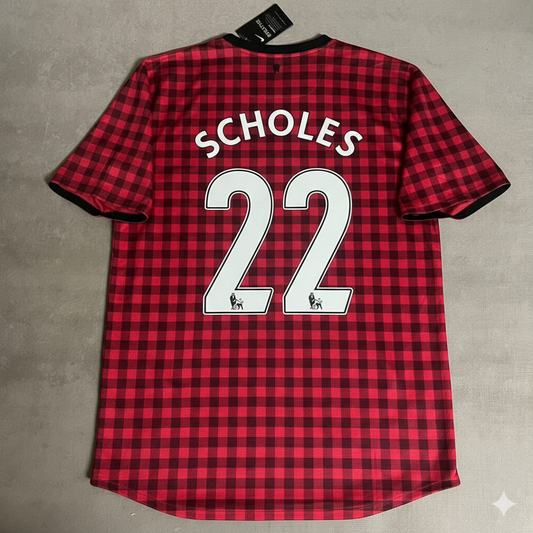 Paul Scholes Manchester United 2012 2013 Season Red Retro Jersey Maillot Trikot