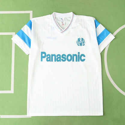 Olympique De Marseille 1990 Saison Domicile Maillot Rétro Blanc Trikot Maillot De Football