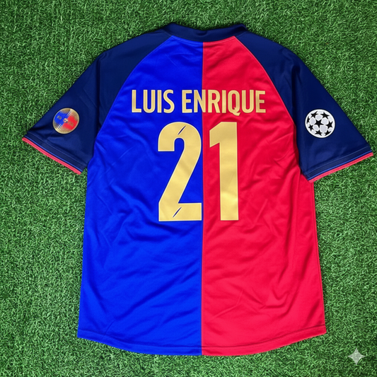 Luis Enrique 21 – Barcelona 1998/1999 Retro Kit Jersey – | Trikot | Maillot Soccer Shirt