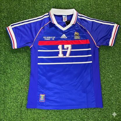 Emmanuel Petit France 1998 World Cup Retro Football Jersey Maillot Trikot Soccer Shirt