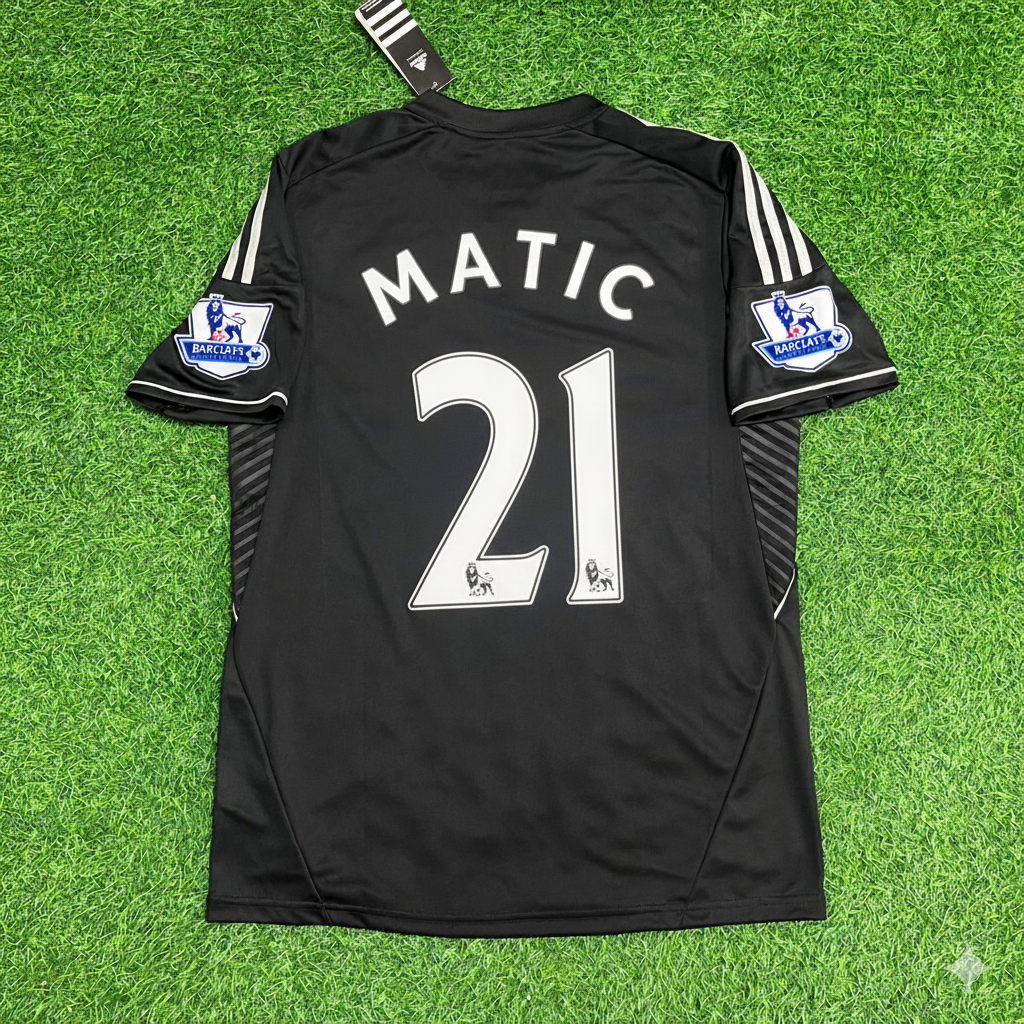 Nemanja Matic Chelsea 2013-14 Black Retro Football Jersey Kit