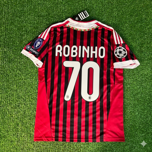Robinho 70 - AC Milan Home 2011/12 Retro Kit Jersey Maillot Trikot Soccer Shirt