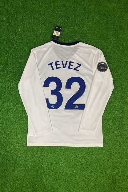 Carlos Tevez 32 Manchester United 2009 Champions Leage Final Rome Retro Long Sleeve Jersey Trikot