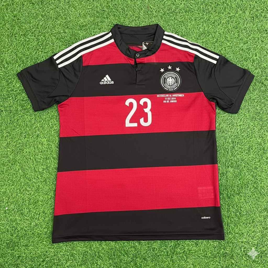 Mario Gomez Germany Deutschland 2014 World Cup Brazil Black Red Retro Jersey Trikot Soccer Shirt