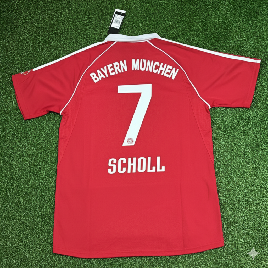 Mehmet Scholl Bayern Munich 2006/07 Red Retro Football Jersey Kit
