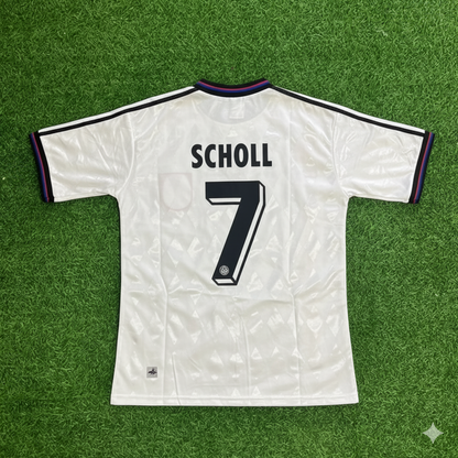 Mehmet Scholl Bayern Munich 1997-1998 Away White Retro Football Jersey Kit