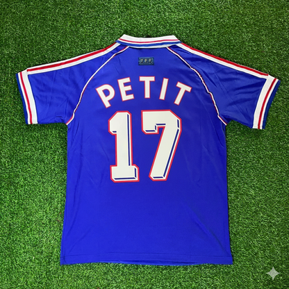 Emmanuel Petit France 1998 World Cup Retro Football Jersey Maillot Trikot Soccer Shirt