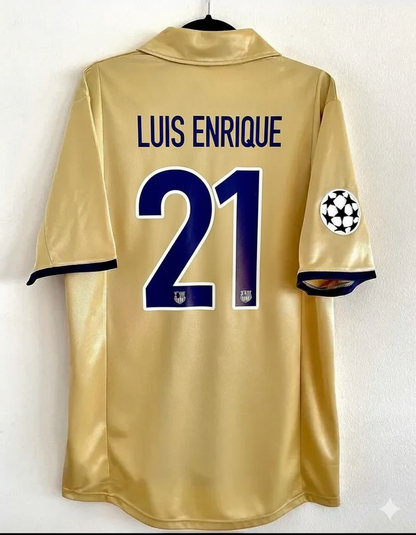 Luis Enrique 21 Barcelona 2001 2002 Season Retro Jersey Maillot Trikot Maglia Soccer Shirt