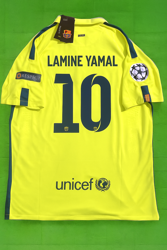 Lamine Yamal 14/15 Retro Gelbes Trikot Maillot Trikot Maglia Fußballshirt