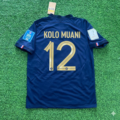 Randal Kolo Muani France 2022 World Cup Final Retro Jersey Maillot Trikot Soccer Shirt