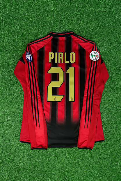 Maillot rétro domicile rouge et noir Andrea Pirlo 21 – Milan 2003/2004