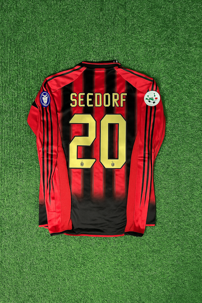 Clarence Seedorf 20 – Milan 2003/2004 Red & Black Home Retro Kit Jersey Trikot Maillot