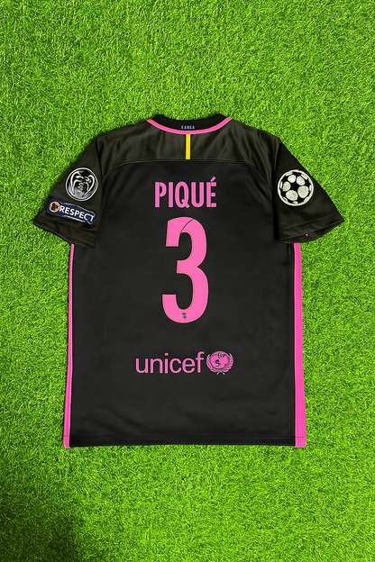 Maillot rétro Gerard Piqué 2014/15 noir rose
